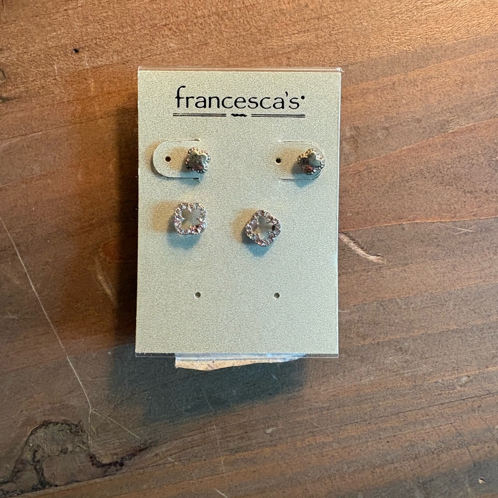 Francesca's Gold and Silver Stud Earrings